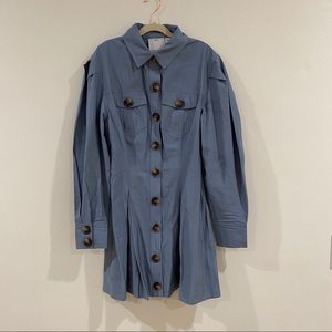 C/meo collective blue button down dress S
